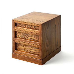 Chest of three drawers (large) / Japanese chestnut; Drawer interior: paulownia, finished with layers of lacquer (Fuki-Urushi) / Width 30.5 × Depth 37 × Height 36.5 cm