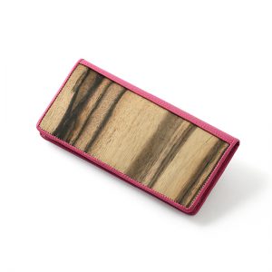 Long wallet / Black persimmon / pink / 19 × 9 × thickness 2.5 cm
